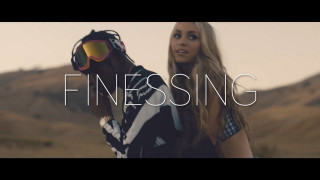 Woman backpack skis finessing mountain - a backpack free wallpaper