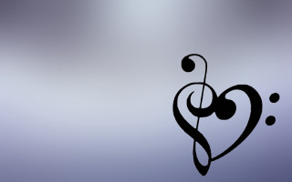 Black white heart treble music - funk art free wallpaper for desktop