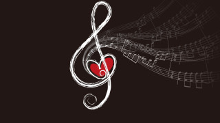 Musical note heart background red 2 - funk art free wallpaper