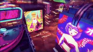 Futuristic city neon lights cartoon - a futuristic city free wallpaper