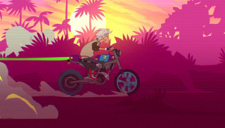 Cartoon character motorcycle jungle palm - a jungle free wallpaper