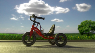 Red tricycle road tree blue - free motorcycles wallpaper for desktop