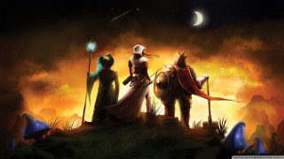 Man woman hill horse white - a horse and a man free wallpaper