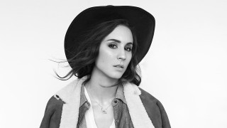 Woman hat jacket portrait blackwhite - charlotte harding free wallpaper