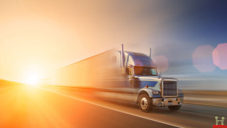 Semi truck highway sunshine driving - a highway free wallpaper