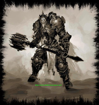 Knight sword shield digital painting - epic fantasy character art free wallpaper for tablet