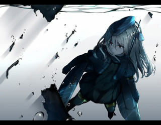 Woman knife water broken umbrella - broken free wallpaper