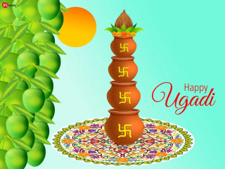 Happy vagadi vase flowers tablecloth - a tablecloth free wallpaper