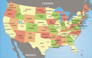 Map united states labeled red 2 - a map of the united states free wallpaper