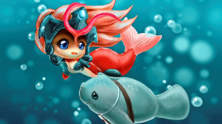 Cartoon character riding fish ocean - a cartoon character riding free wallpaper