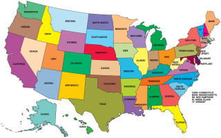 Colorful united states map labeled - a map of the united states free wallpaper