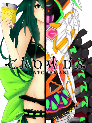 Anime characters green hair black 2 - the other holding free wallpaper for mobile