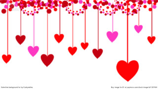 Hearts hanging dots romantic love - a pink border free wallpaper