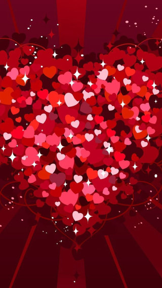 Heart shaped background hearts stars - free hearts wallpaper for mobile