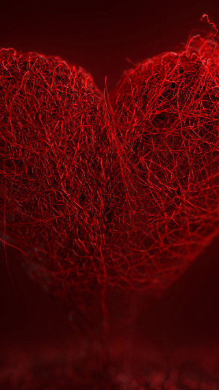 Red heart black background red 3 - free hearts wallpaper for mobile