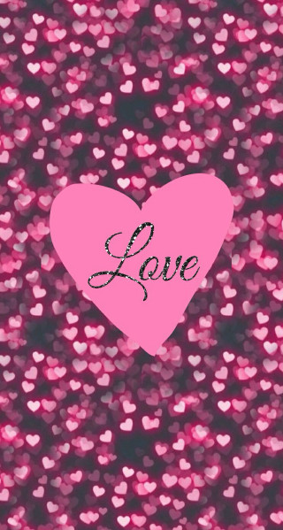 Pink heart love black pink - the word love free wallpaper for mobile