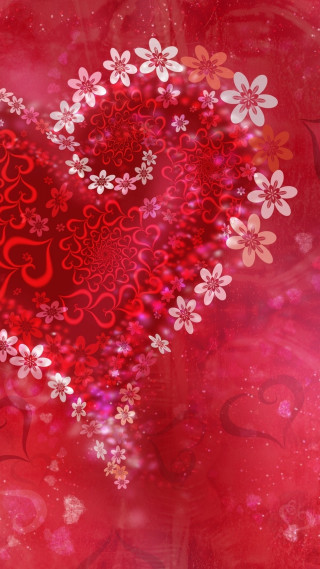 Heart shaped background flowers hearts - free hearts wallpaper for mobile