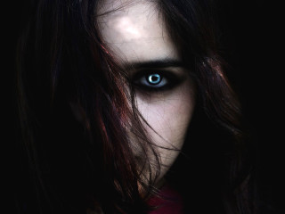Gothic portrait blueeyes longhair redtie - eye free wallpaper for desktop