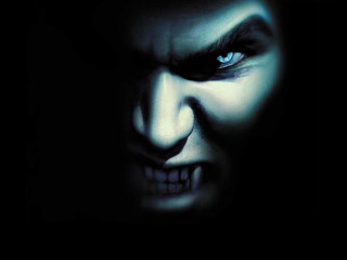 Creepy face blue eyes dark - a creepy smile free wallpaper