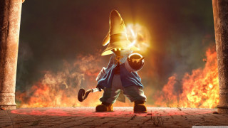 Cartoon wizard character fire background - final fantasy free wallpaper for desktop