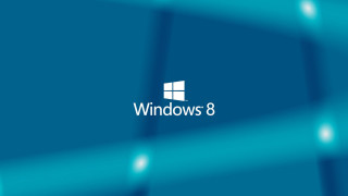 Blue background windows8 logo white 6 - 8 k free wallpaper