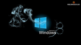 Black background smoke blue window - a black background free wallpaper for desktop