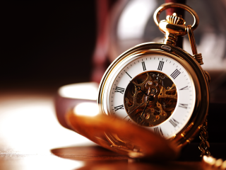 Gold pocket watch table hands - steampunk free wallpaper