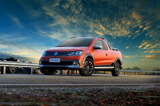 Red pickup truck sunset blue - the side of a road free wallpaper for desktop
