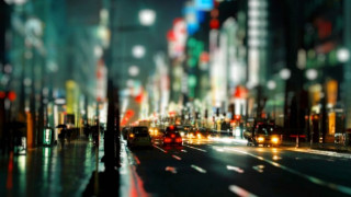 City street traffic night lights 13 - volumetric free wallpaper