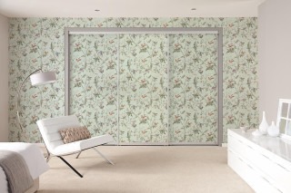 Bedroom white chair floral wallpaper - a white dresser free wallpaper