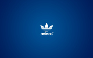 Blue background white adidas logo 4 - artist free wallpaper for desktop