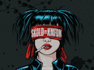 Woman cigarette blindfold sold to - underground comix free wallpaper