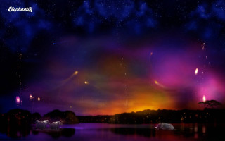 Night sky lake trees background - night sky free wallpaper