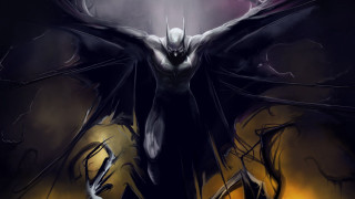 Demonic bat wings spread eyes - a yellow light free wallpaper for desktop