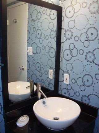 Bathroom sink mirror wallpaper black - wall behind free wallpaper