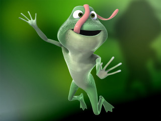 Frog mustache nose ring jumping - a frog free wallpaper