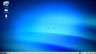 Blue background small white object - ernst free wallpaper for desktop