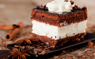 Cake whipped cream chocolate shavings - a piece of cake free wallpaper for desktop