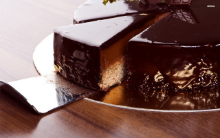 Chocolate cake slice missing plate 2 - a chocolate cake free wallpaper
