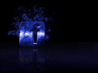 Blue fire letter reflection dark 2 - felipe seade free wallpaper