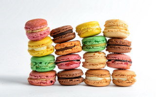Macaroons colorful flavors stacked m - neofauvism free wallpaper