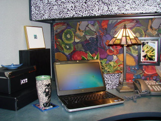 Laptop desk lamp phone workspace - top of a desk next free wallpaper