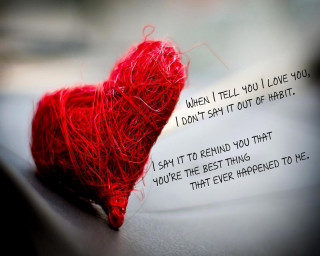 Red heart poem table string 7 - a poem free wallpaper