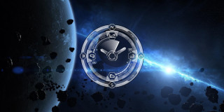 Space station clock planet blue - the front of it free wallpaper