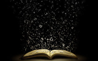 Open book letters black background - letter free wallpaper