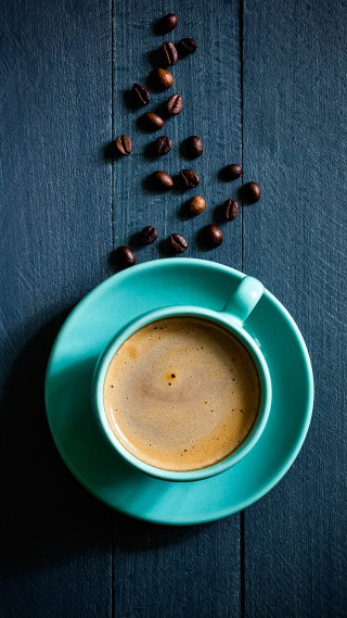 Coffee cup coffee beans table 3 - morning free wallpaper for mobile