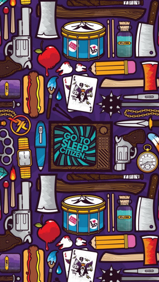 Pattern items purple background clock - a knife free wallpaper for mobile