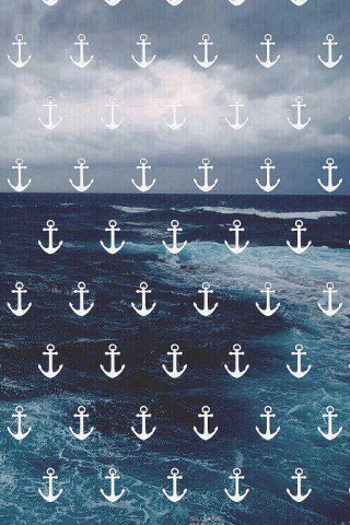 Anchor pattern blue background white - bascove free wallpaper for mobile