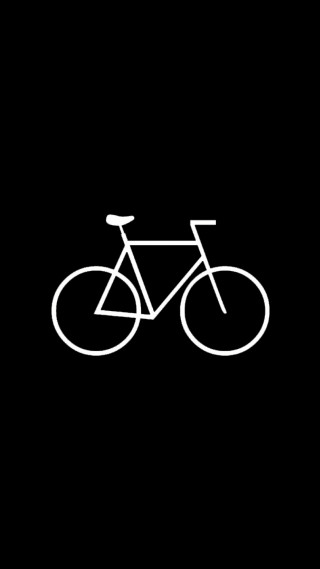 Bicycle black background white outline 2 - the front of the bike free wallpaper