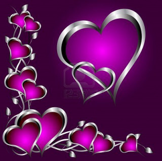Purple background hearts flowers pattern - felipe seade free wallpaper for tablet